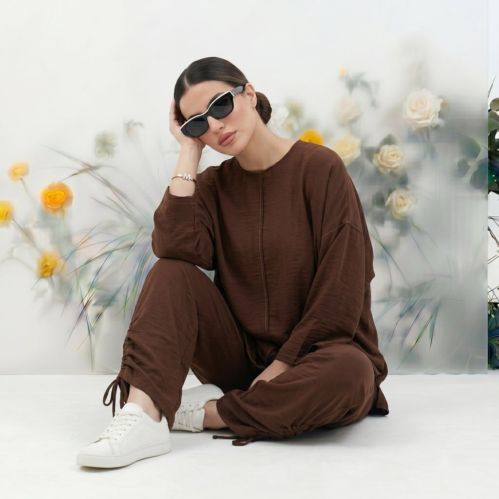 CozyPop Linen Set - Brown