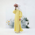 Linen Glow Modest Shirt - Yellow