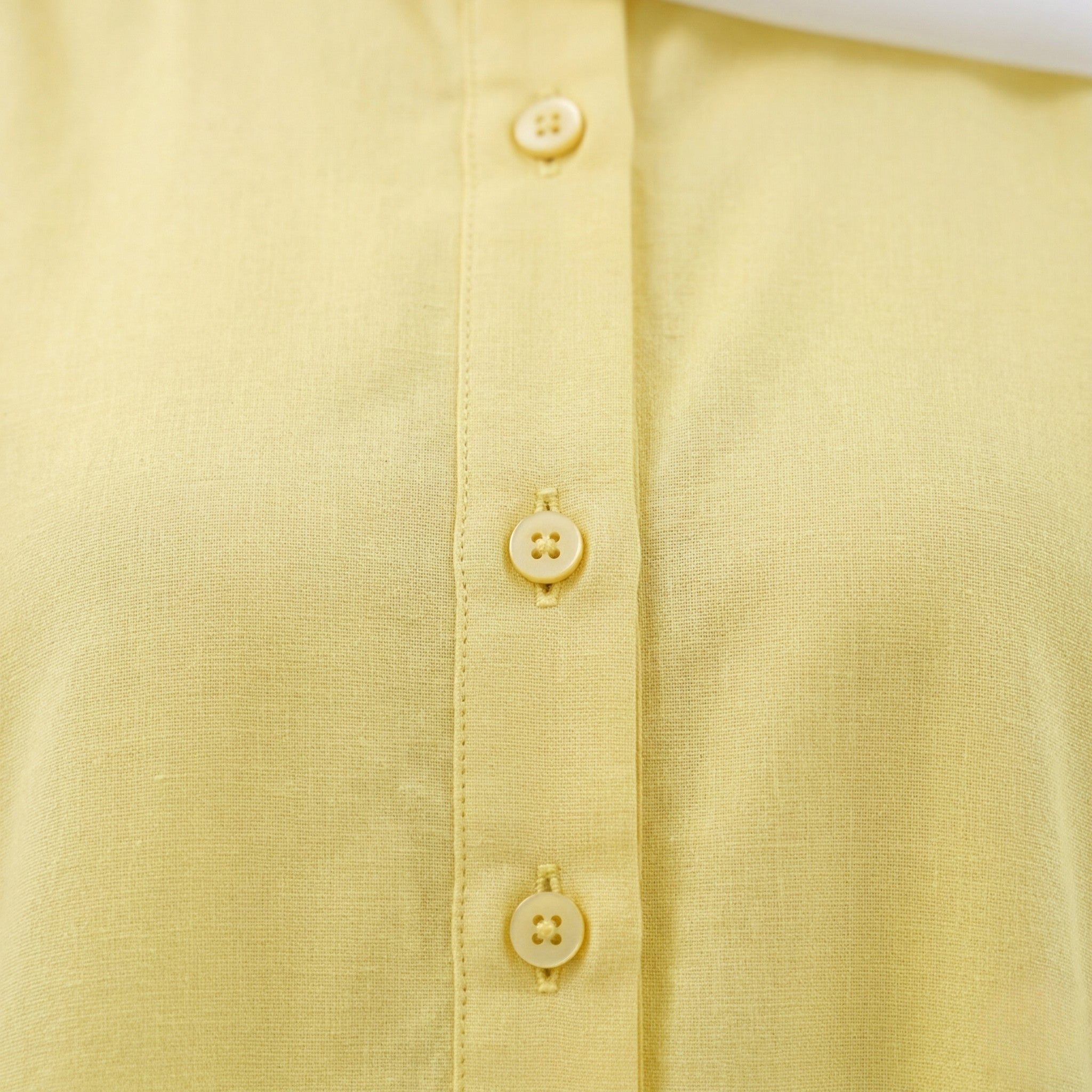 Linen Glow Modest Shirt - Yellow