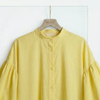 Linen Glow Modest Shirt - Yellow