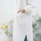 Balloon LinenFlow Modest Shirt - White
