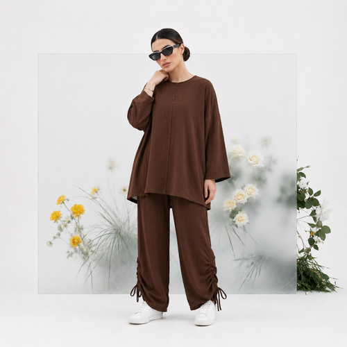 Linen CozyPop Set - Brwon