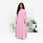 Linen Glow Modest Shirt - Baby Pink