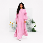 Linen Glow Modest Shirt - Baby Pink