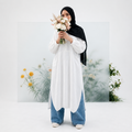 Balloon LinenFlow Modest Shirt - White